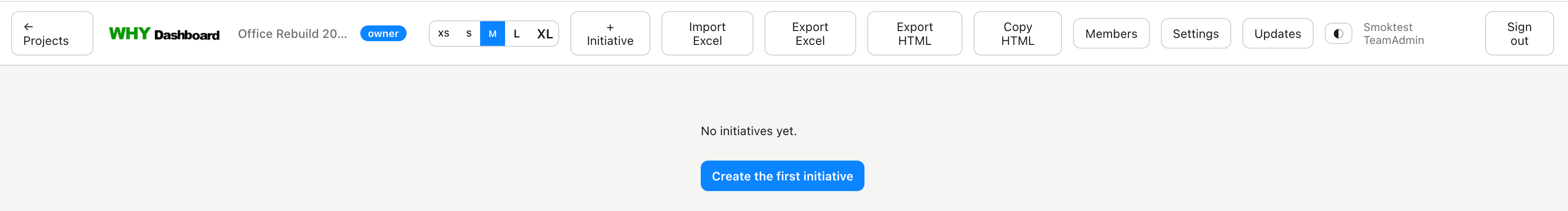 Creating the first initiative